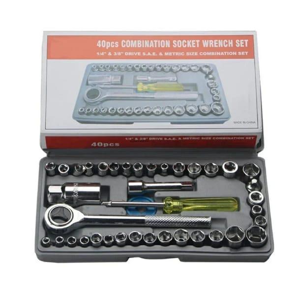 40pcs Aiwa Socket Wrench Tool Kit & Screwdriver And Socket Set